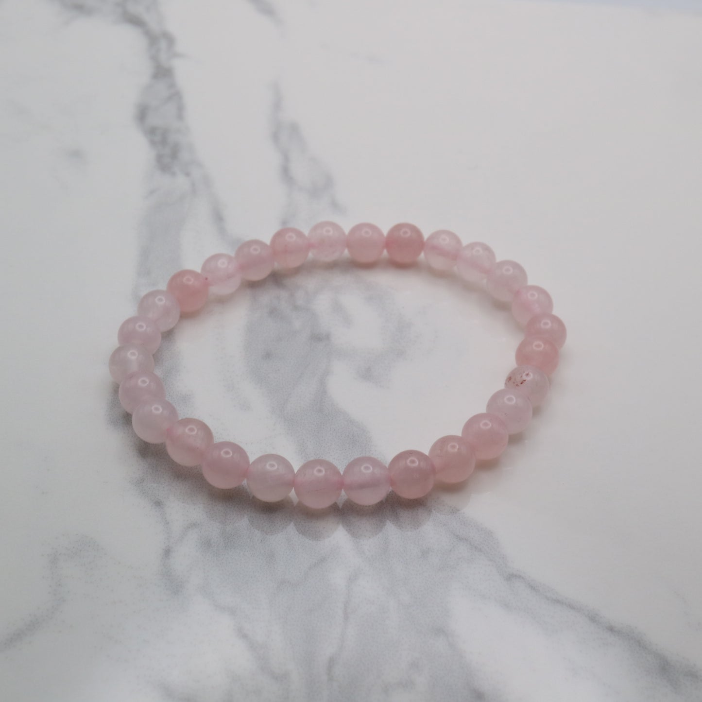 Rose Quarts crystal bead bracelet with 6mm size beads