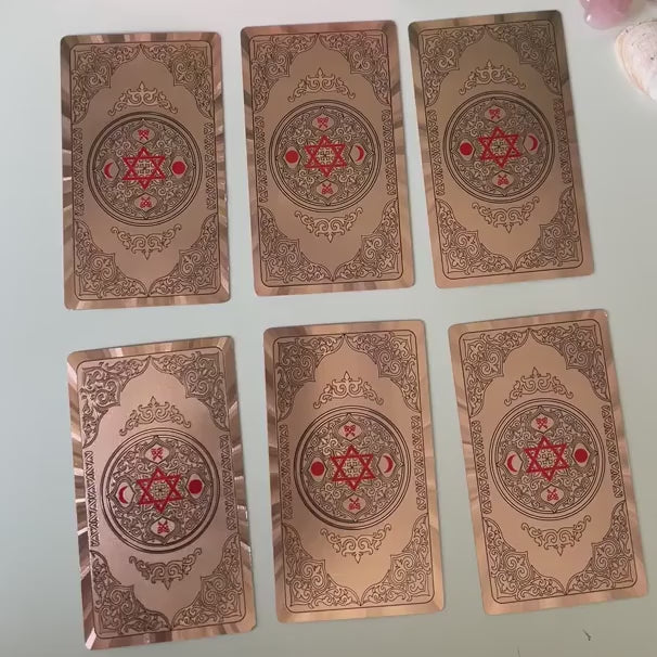 Tarot cards being turned over