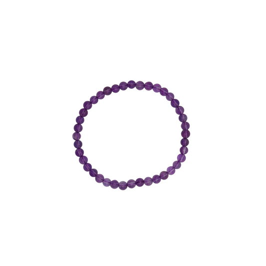 Amethyst crystal bead bracelet with 4mm size beads
