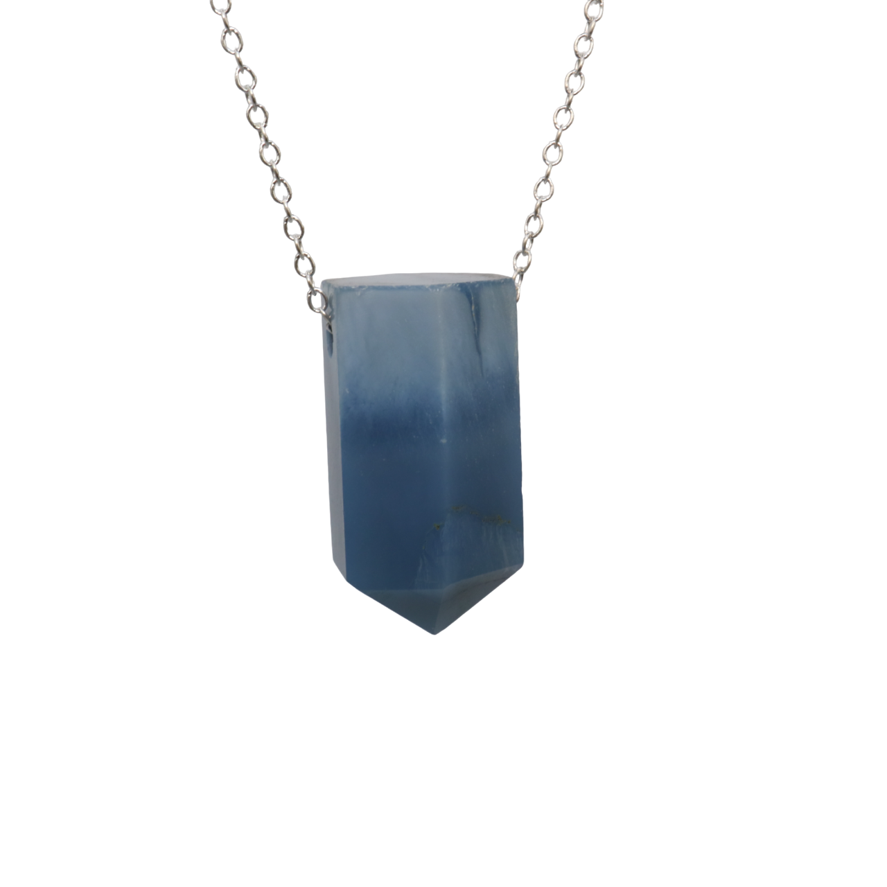 Blue Opal on a fine 925 Sterling Silver chain