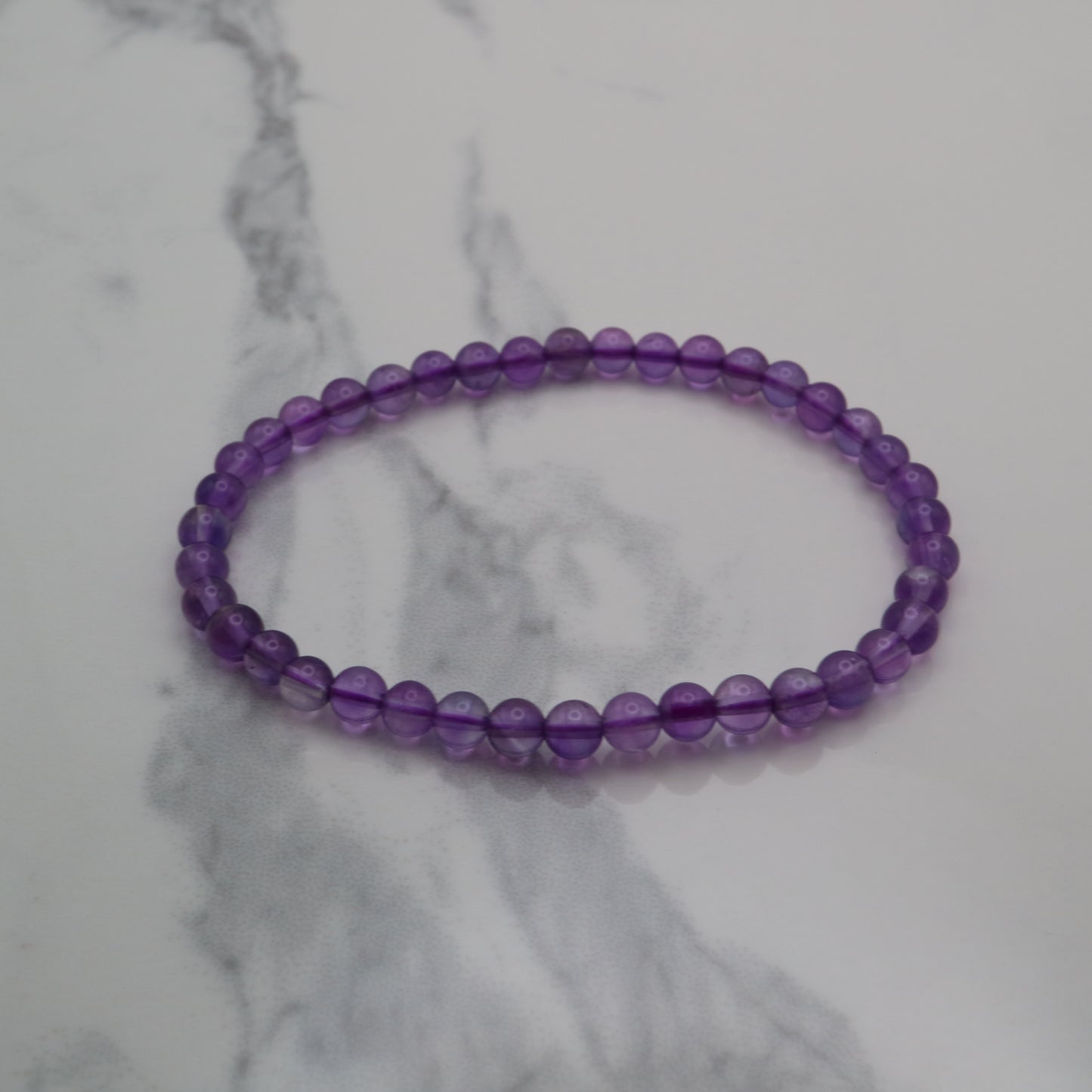 Amethyst crystal bead bracelet with 4mm size beads