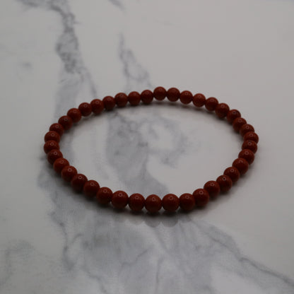 Red Jasper crystal bead bracelet with 4mm size beads