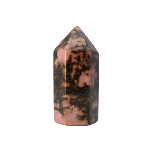 Pink Rhodonite crystal tower