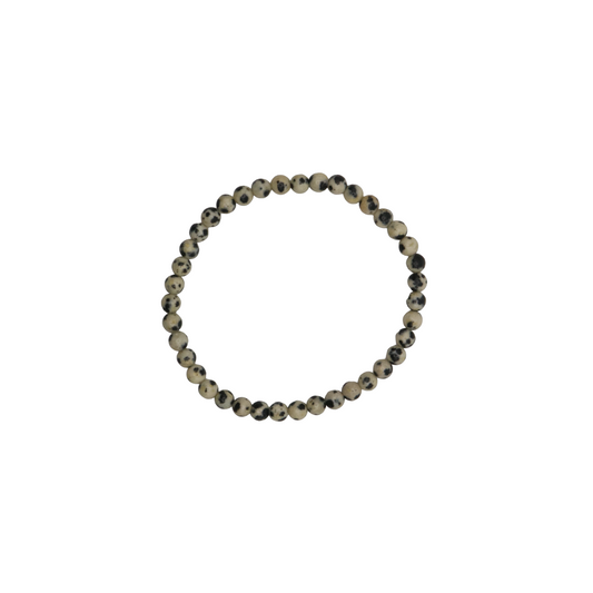 Dalmatian Jasper crystal bead bracelet with 4mm size beads
