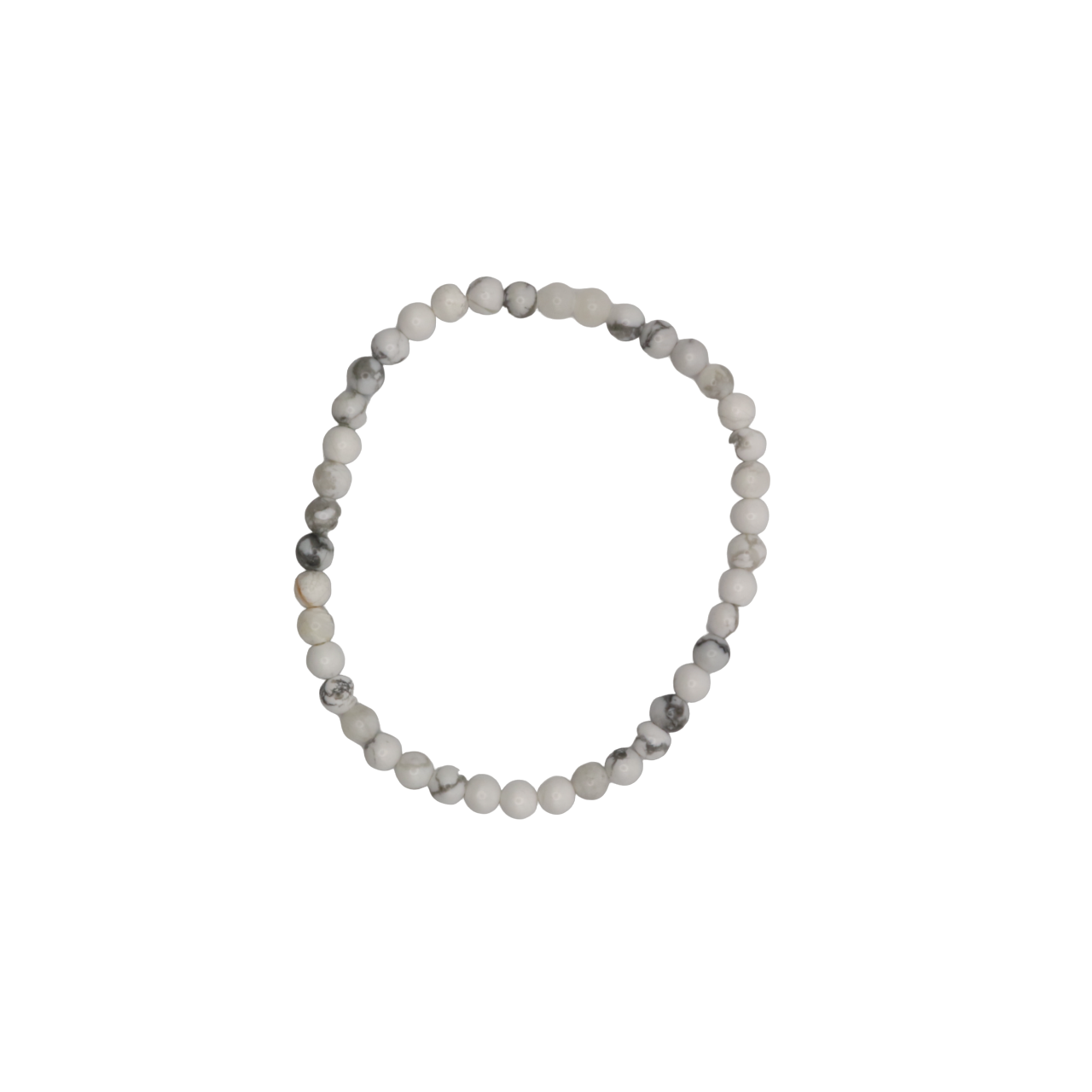 4mm howlite crystal bead bracelet