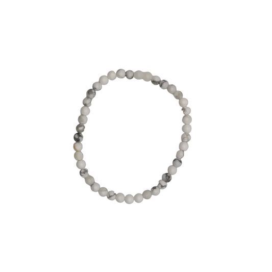 Howlite crystal bead bracelet with 4mm size beads