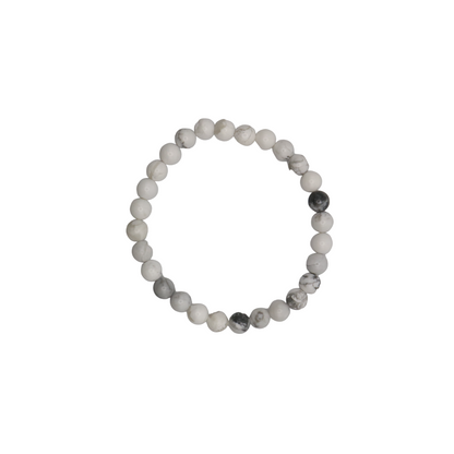 Howlite crystal bead bracelet with 6mm size beads