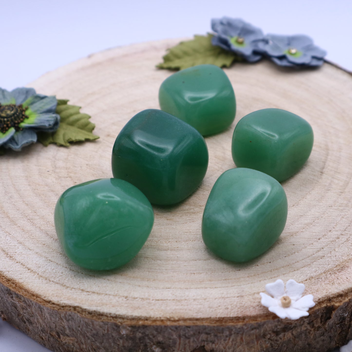 Five pieces of Green Aventurine crystals