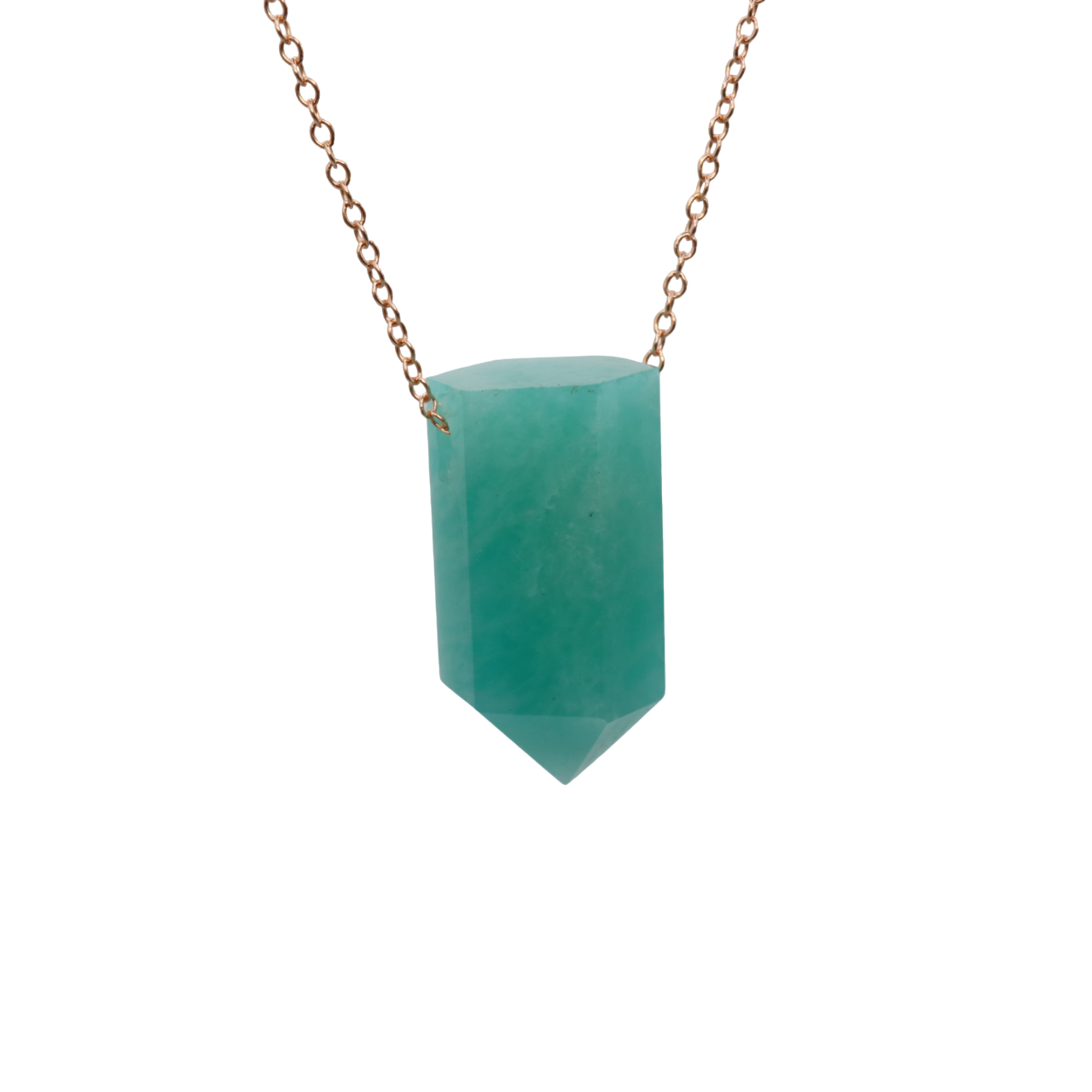 Amazonite on a fine Rose Gold plated 925 Sterling Silver chain