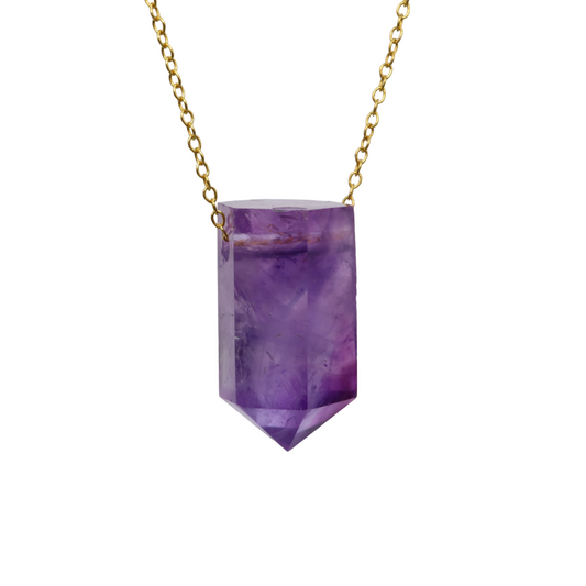 Amethyst on a fine Gold plated 925 Sterling Silver chain