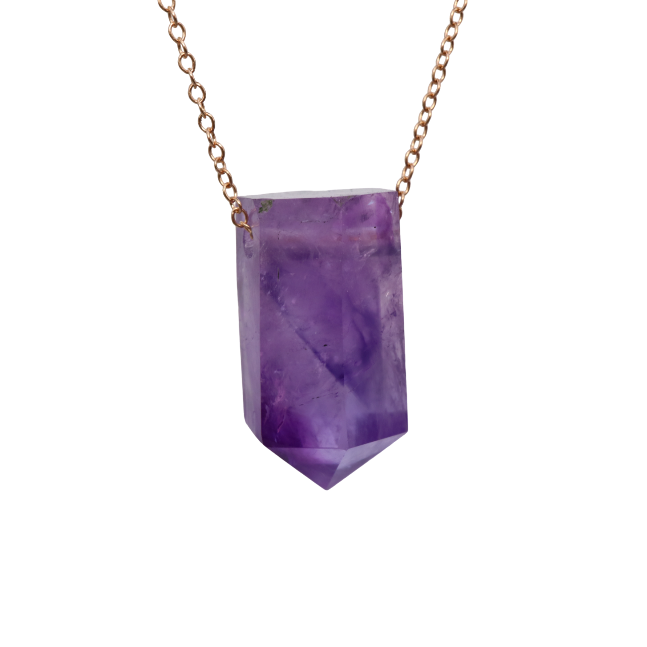 Amethyst on a fine Rose Gold plated 925 Sterling Silver chain