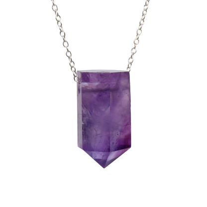 Amethyst on a fine 925 Sterling Silver chain
