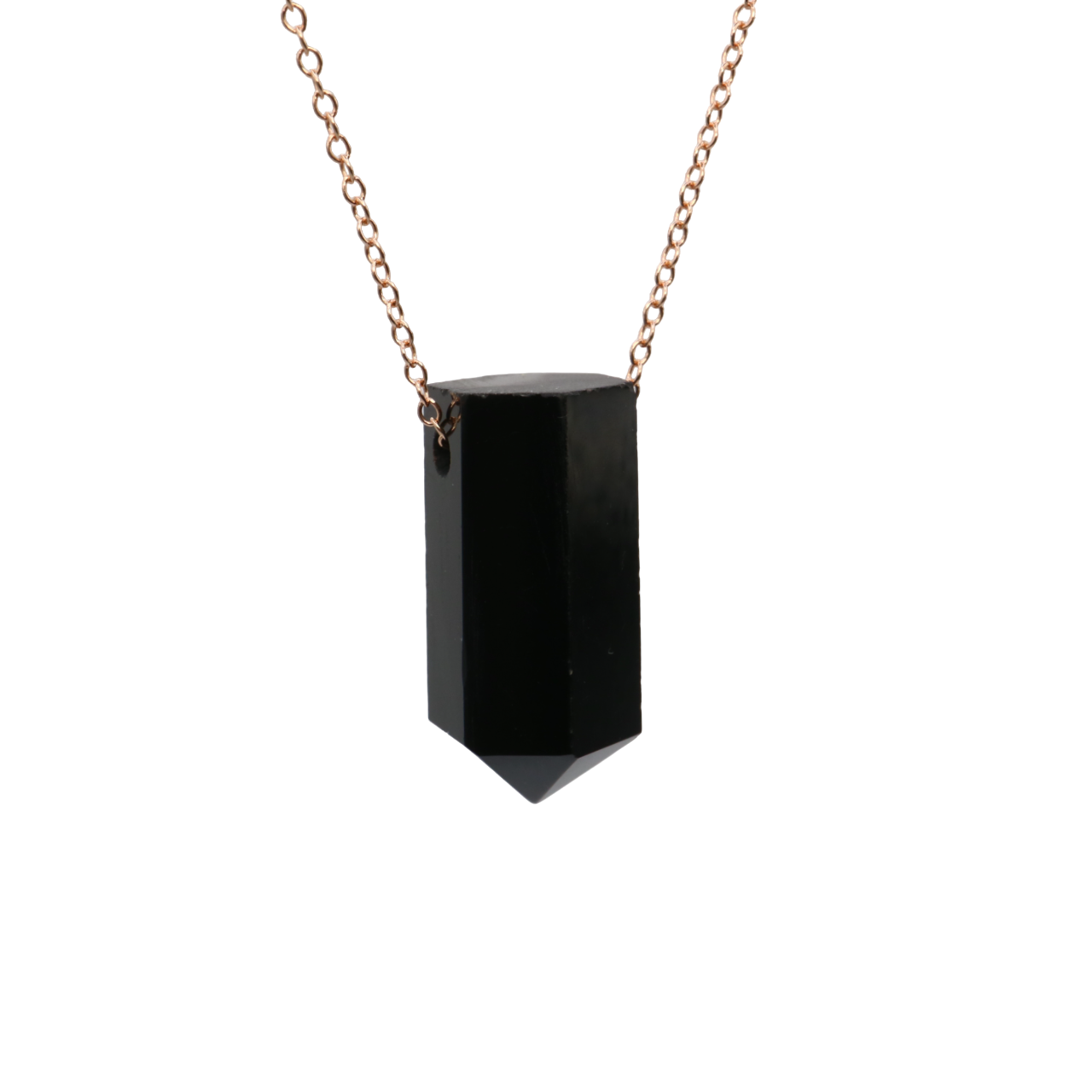 Black Onyx on a fine Rose Gold plated 925 Sterling Silver chain