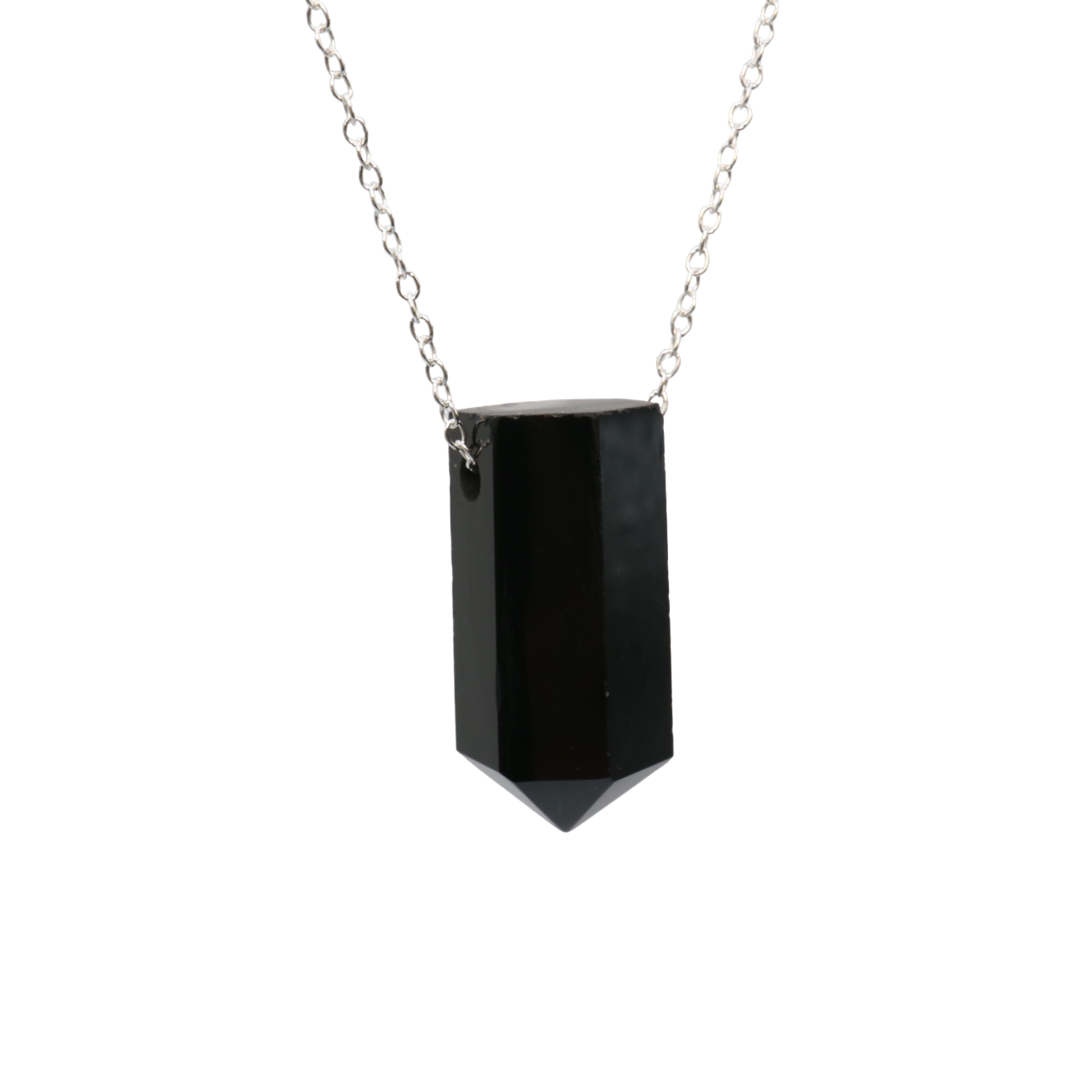 Black Onyx on a fine 925 Sterling Silver chain