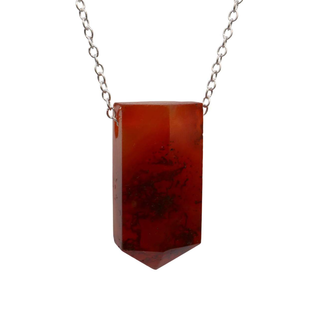 Carnelian on a fine 925 Sterling Silver chain