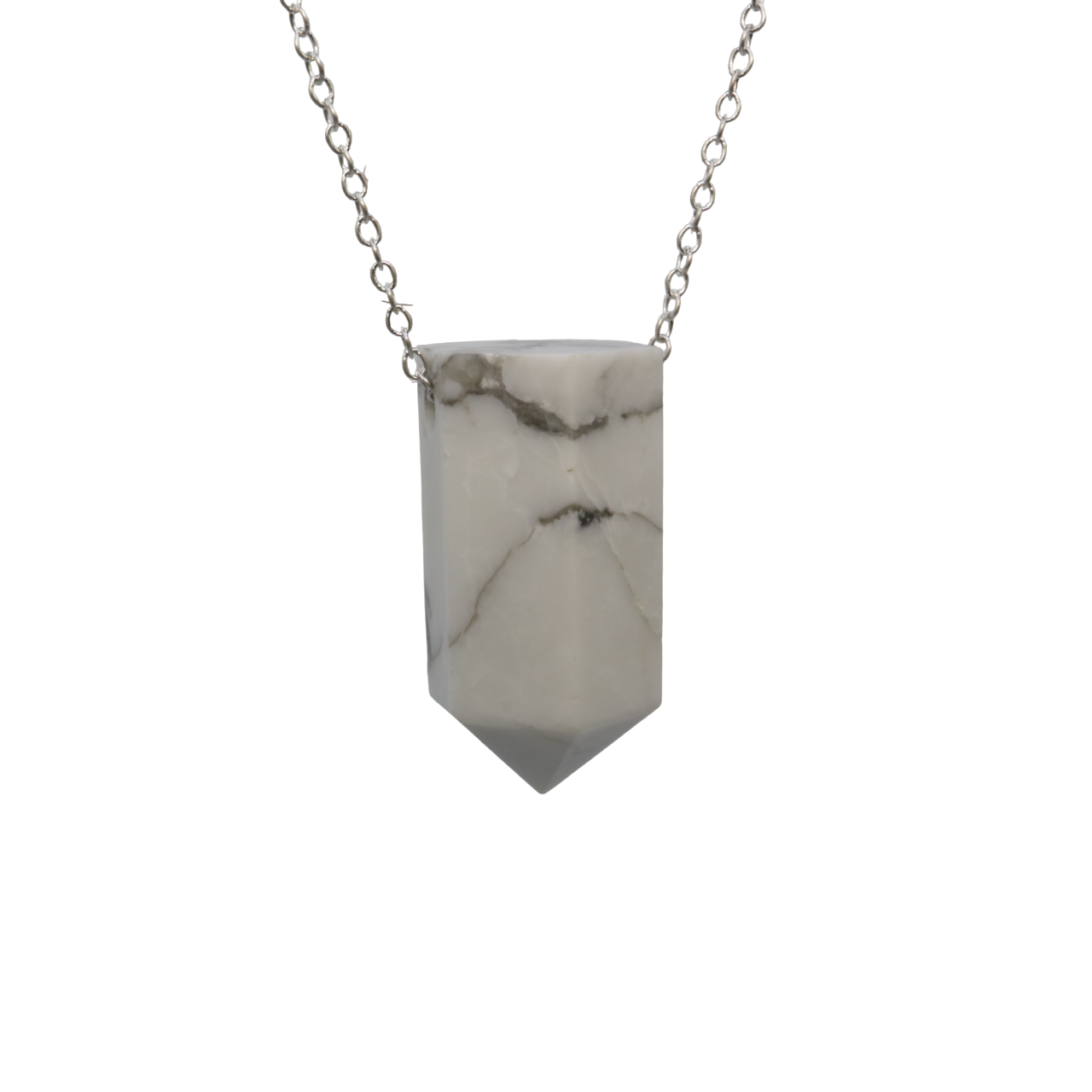 Howlite on a fine 925 Sterling Silver chain