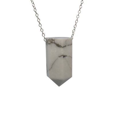 Howlite on a fine 925 Sterling Silver chain