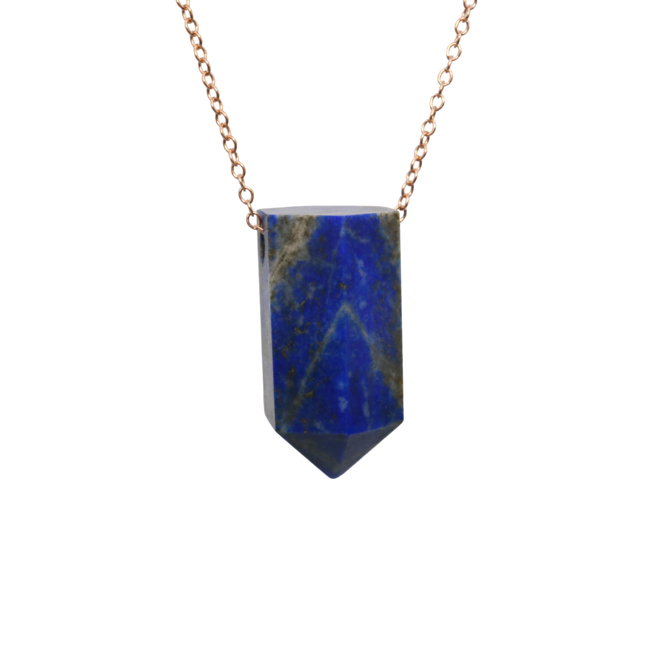 Lapis Lazuli on a fine Rose Gold plated 925 Sterling Silver chain