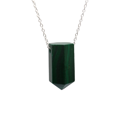 Malachite on a fine 925 Sterling Silver chain