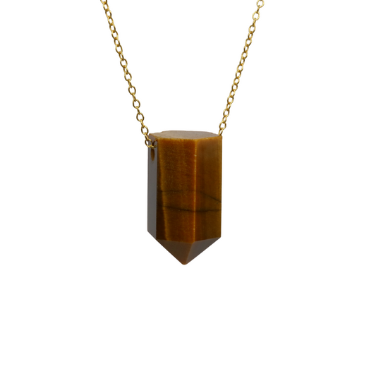 Tiger Eye on a fine Gold plated 925 Sterling Silver chain